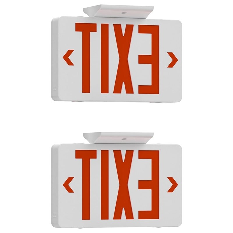 Emergency Exit Sign - 【A10R】ป้ายทางออกสีแดงพร้อมไฟฉุกเฉิน, ไฟทางออก LED แพ็คคู่