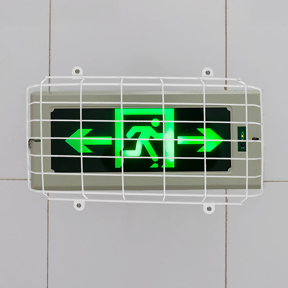 Emergency Exit Sign - แผ่นป้องกันป้ายทางออก 2 ชิ้น ฝาครอบสายไฟโลหะสำหรับไฟฉุกเฉิน ติดตั้งบนผนัง แข็งแรง