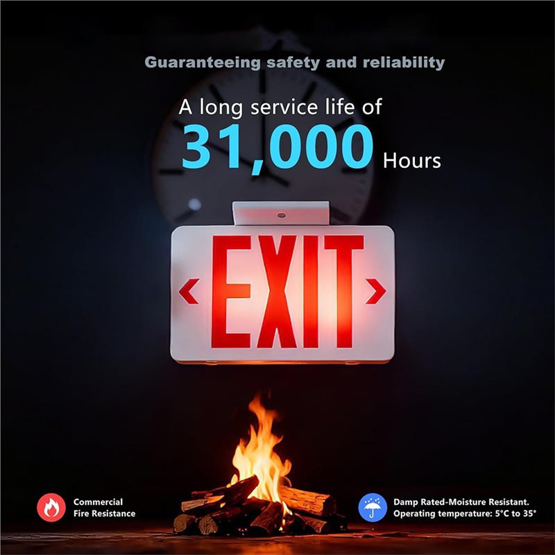 【A10R】ป้ายทางออกสีแดงพร้อมไฟฉุ - Emergency Exit Sign บทวิจารณ์และราคา