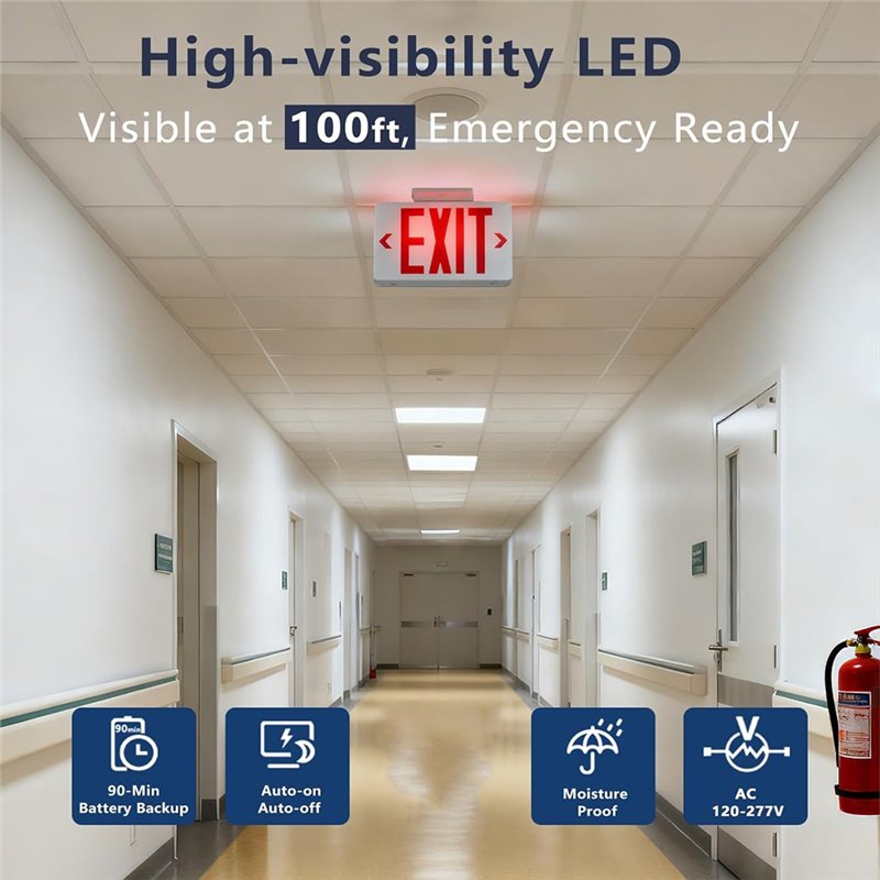 【A10R】ป้ายทางออกสีแดงพร้อมไฟฉุ - Emergency Exit Sign บทวิจารณ์และราคา