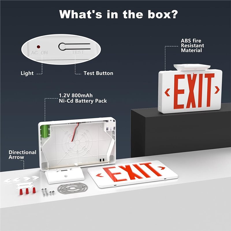 【A10R】ป้ายทางออกสีแดงพร้อมไฟฉุ - Emergency Exit Sign บทวิจารณ์และราคา